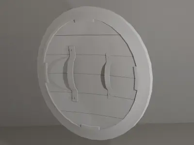 Wooden shield Free low-poly 3D model