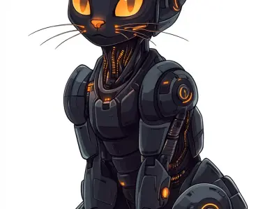 Futuristic Robotic Cat 3D Model -  Sci-Fi Asset 3D model