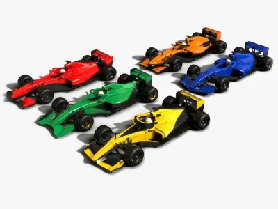 Generic Formula Race Cars Collection 3D model