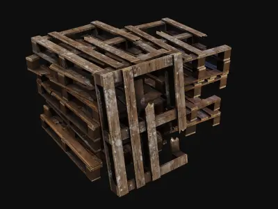 Wooden Palletes Free low-poly 3D model