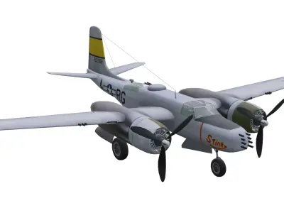 Douglas A-26 Invader Low-poly 3D model purchase