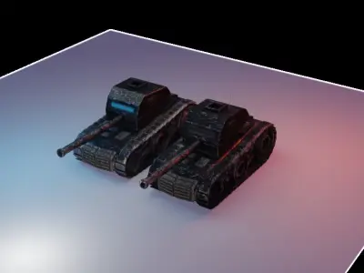 Heavy rmored tank Low-poly 3D model