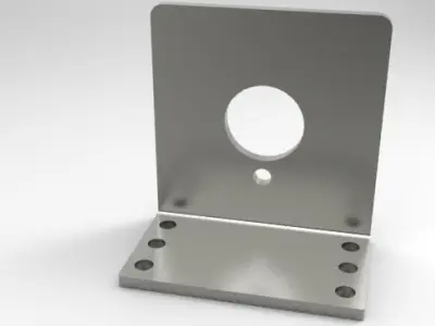 Mounting bracketclamp for Center shaft DC motor Free 3D model