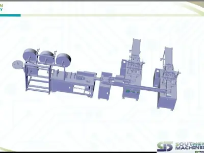Flat Type Disposable Nonwoven Face Mask Machine 3D model