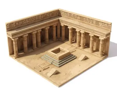 Ancient Egyptian Ritual Courtyard 3D Environment Analysis 3D model