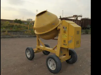 Concrete mixer Low-poly 3D model 3