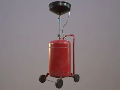 2 Version Waste Oil Drain Tank Gallon Extractor game ready Low-poly 3D model