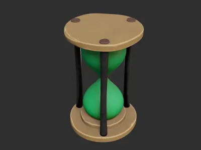 a sand clock Low-poly 3D model