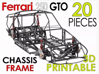 Chassis Frame - Ferrari 250 GTO Car Body Kit 3D print model