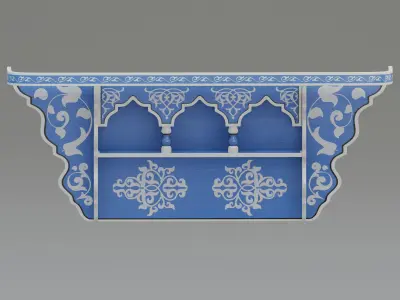 Hand painted Wall Shelf 3D model
