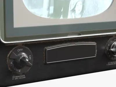Vintage CRT Television with Active Screen 3D model