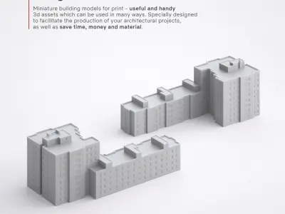 Free 3D Print miniature building RB-SP-MD-003 Free 3D print model
