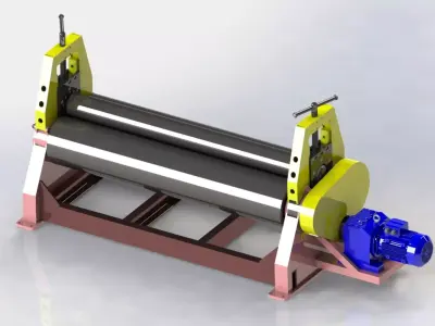 1800 mm cylindrical sheet metal bending machine 3D model