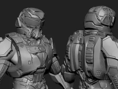 Sci-Fi Armor 4 Sculpt 3D model