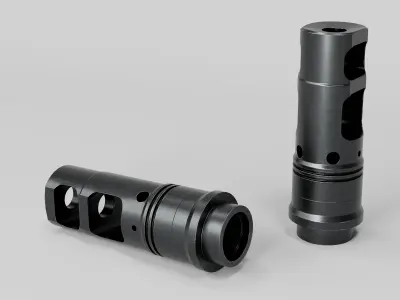 SFMB-338 SOCOM Muzzle Brake Suppressor Adapter Low-poly 3D model