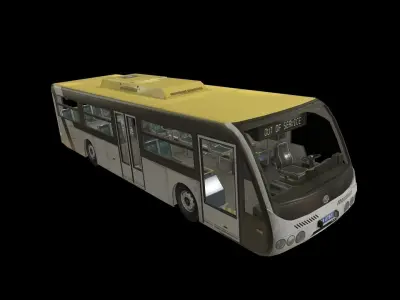 Airport Bus Low-poly 3D model purchase