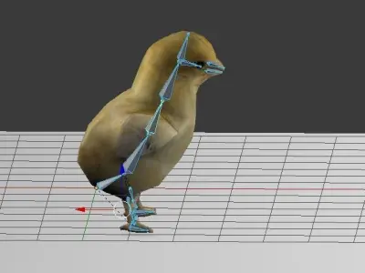 Animated Rigged Chick Low-poly 3D model
