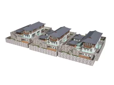 Villa asian style house 3D model