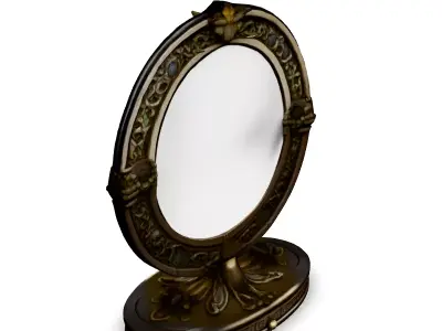 Antique Oval Table Mirror 3D Model Low-poly 3D model