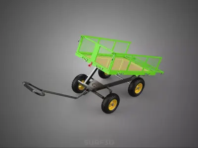 TIPPING TILTED FOLDING TRAILER TROLLEY DUMP WHEELBARROW CARRIER 3D model