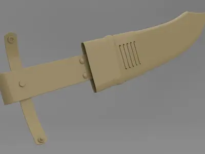 Dagger with Pouch Low-poly 3D model