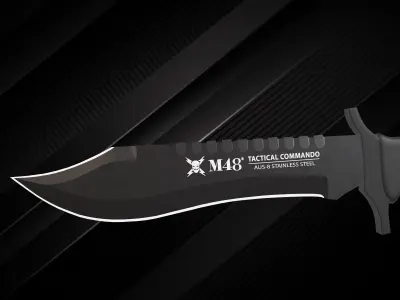 Tactical Commando Knife Low-poly 3D model