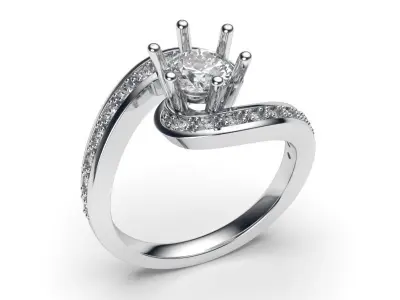 solitaire with ring sizes  9 part S65 3D print model