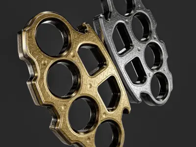Brass Knuckles  2 Types Low-poly 3D model