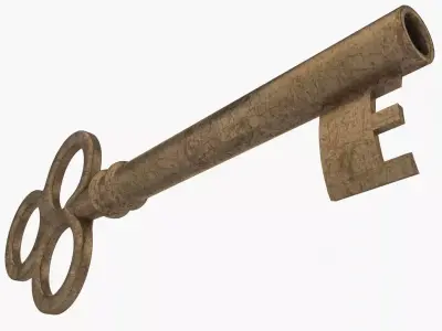 Vintage Key Low-poly 3D model