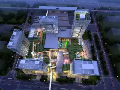 3Dmax fashion city commercial square building 143 3D model