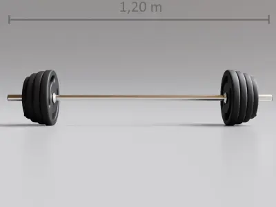 Gym Barbell 001 3D model