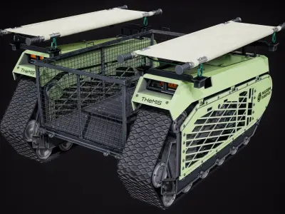 THeMIS Cargo CASEVAC Military Robot PBR 3D model