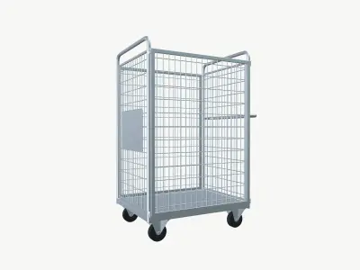 Shopping trolley Low-poly 3D model