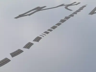 Modular Rail Track and Signal Crossing Low-poly 3D model