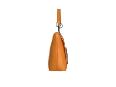 Orange Leather Flap Bag 3D model