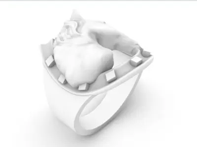 Horse and horse shoe ring 3D model