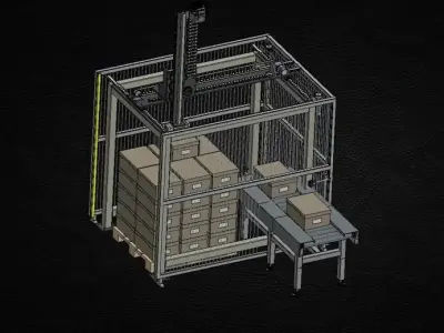 Truss Carton Palletizer  Efficient Carton Stacking Machine 3D model