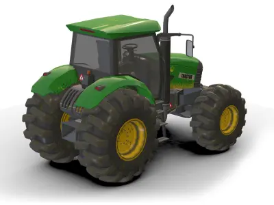 Tractor  Low-poly 3D model from CGTrader