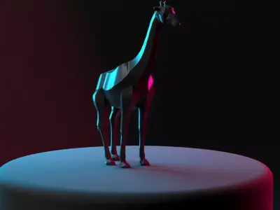 low poly giraffe 3D model purchase