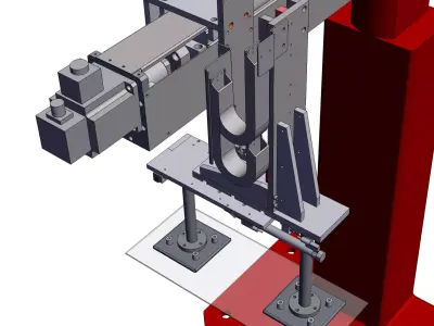 Glass grabbing lifting and handling robot 3D model
