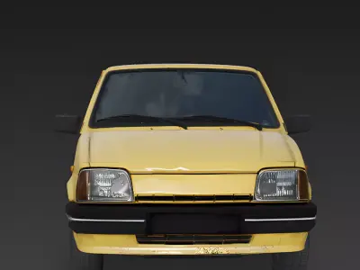 Realistic 80s Boxy Hatchback 3d model Low-poly 3D model