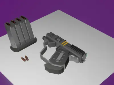 Futuristic Pocket Pistol Low-poly 3D model