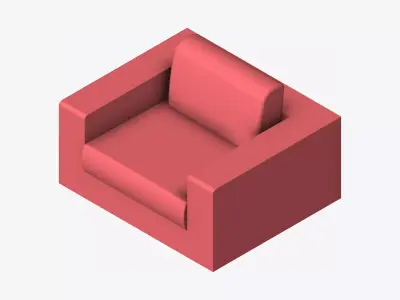Seat - Sofa - Simplicity - Comfort - Single Low-poly 3D model