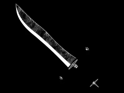 Fantasy Old Claymore Low-poly 3D model