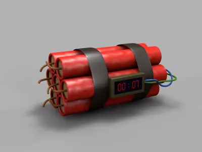 Electronic Dynamite Timer Bomb 3D model