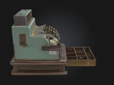 Vintage Cash Register  Timeless Charm of Antique Commerce 3D model