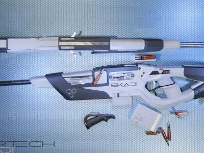 ZerTech SKADI the future rifle gun Low-poly 3D model
