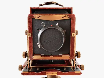 Vintage Wista Field Camera on a Tripod 3D model