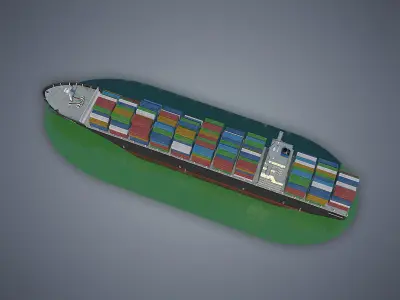 Cargo Ship Clean Low-poly 3D model