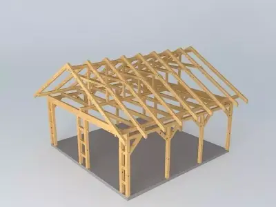 Basic wood frame construction Free 3D model